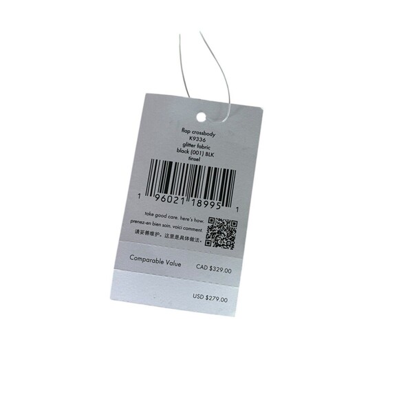 KATE SPADE NEW YORK BLACK TINSEL FLAP CROSSBODY K9336 New - Picture 9 of 9